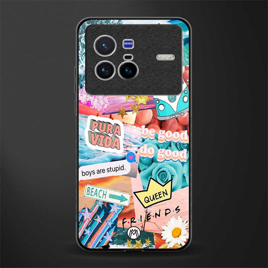 beach vibes collage glass case for vivo x80 image