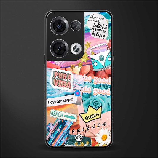 beach vibes collage back phone cover | glass case for oppo reno 8