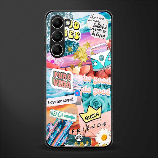beach vibes collage glass case for phone case | glass case for samsung galaxy s23