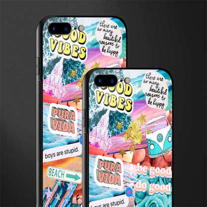 beach vibes collage glass case for iphone 7 plus image-2