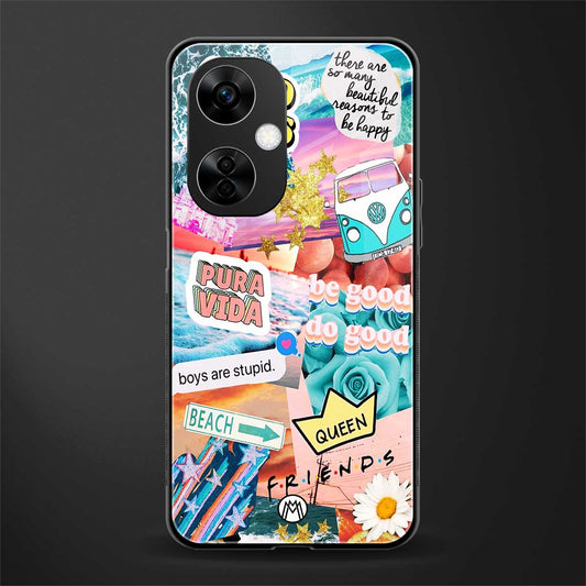 beach vibes collage back phone cover | glass case for oneplus nord ce 3 lite