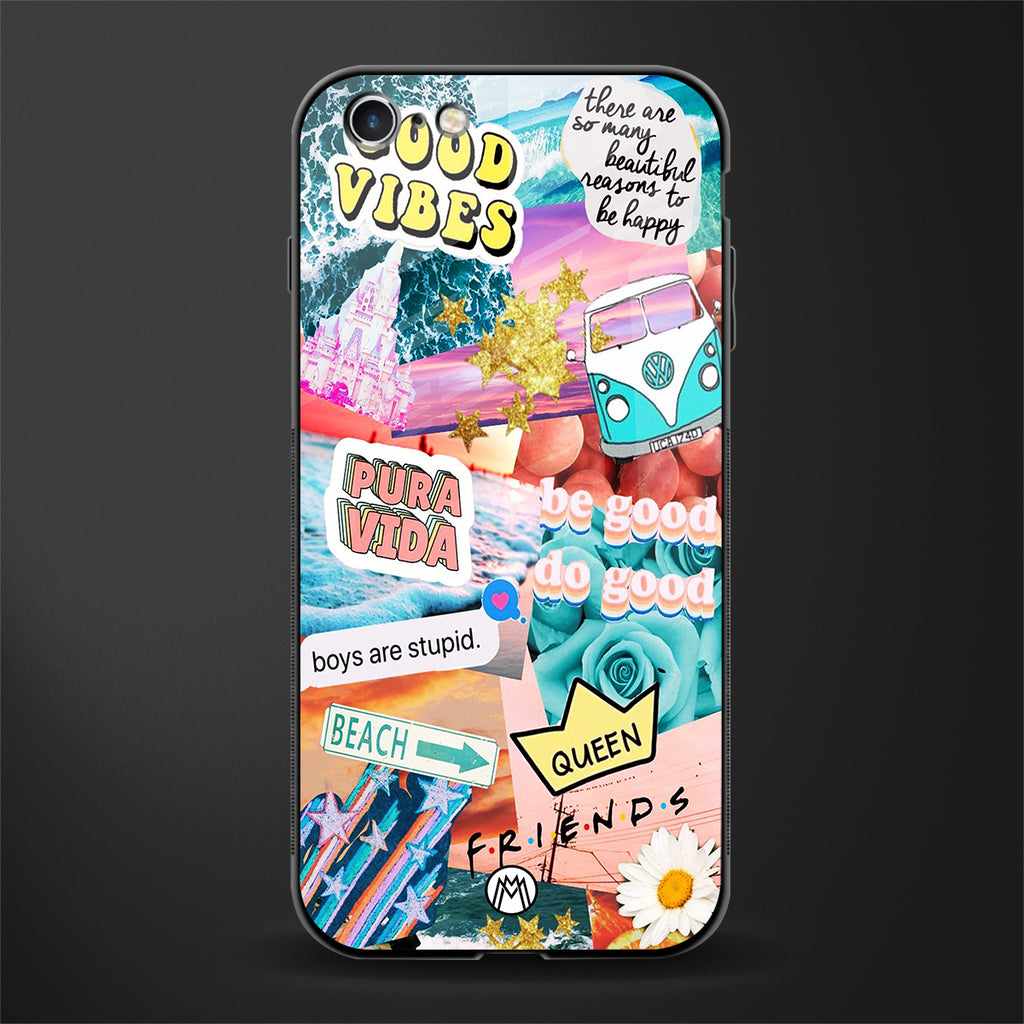 beach vibes collage glass case for iphone 6 plus image