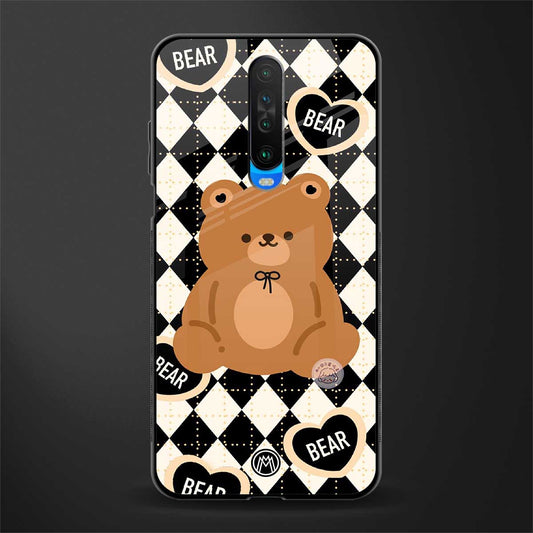 bear uniform pattern glass case for poco x2 image