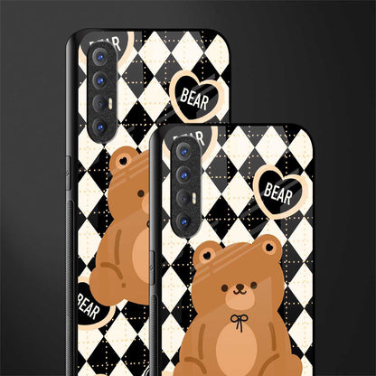 bear uniform pattern glass case for oppo reno 3 pro image-2