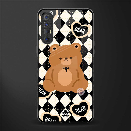 bear uniform pattern glass case for oppo reno 3 pro image