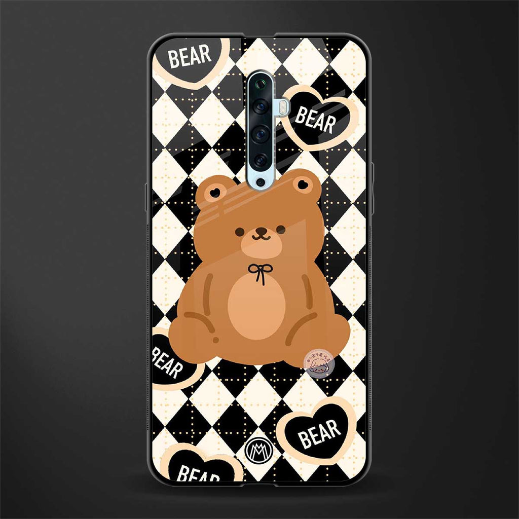 bear uniform pattern glass case for oppo reno 2z image