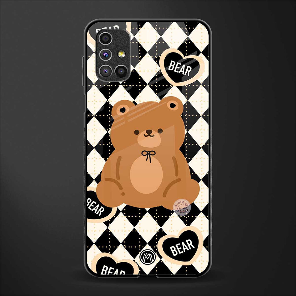 bear uniform pattern glass case for samsung galaxy m51 image