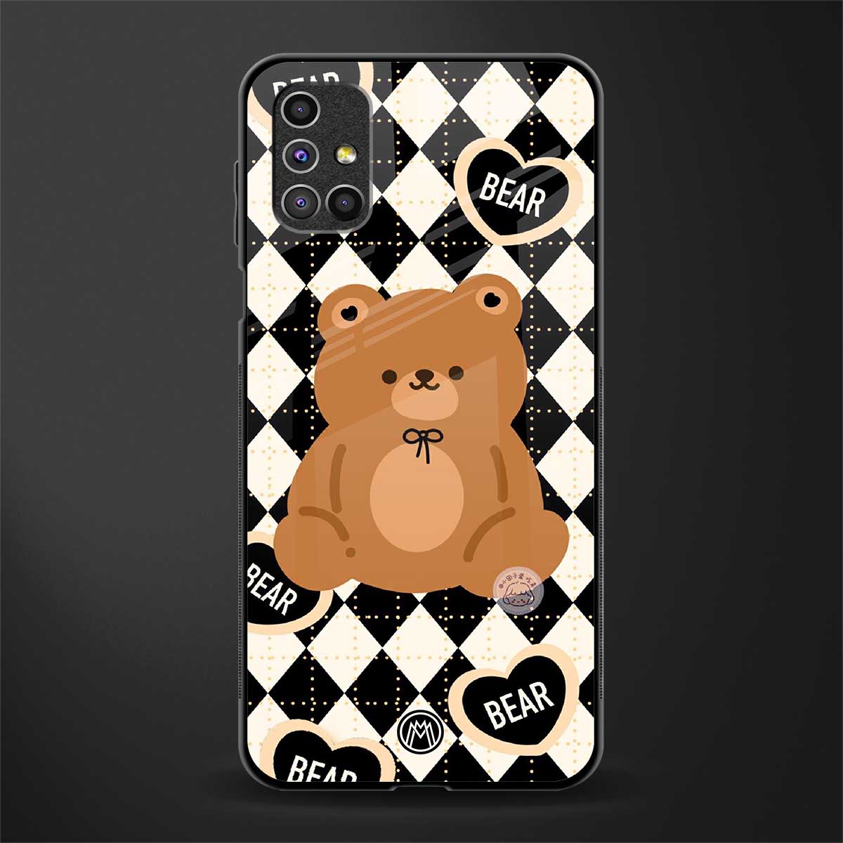 bear uniform pattern glass case for samsung galaxy m51 image