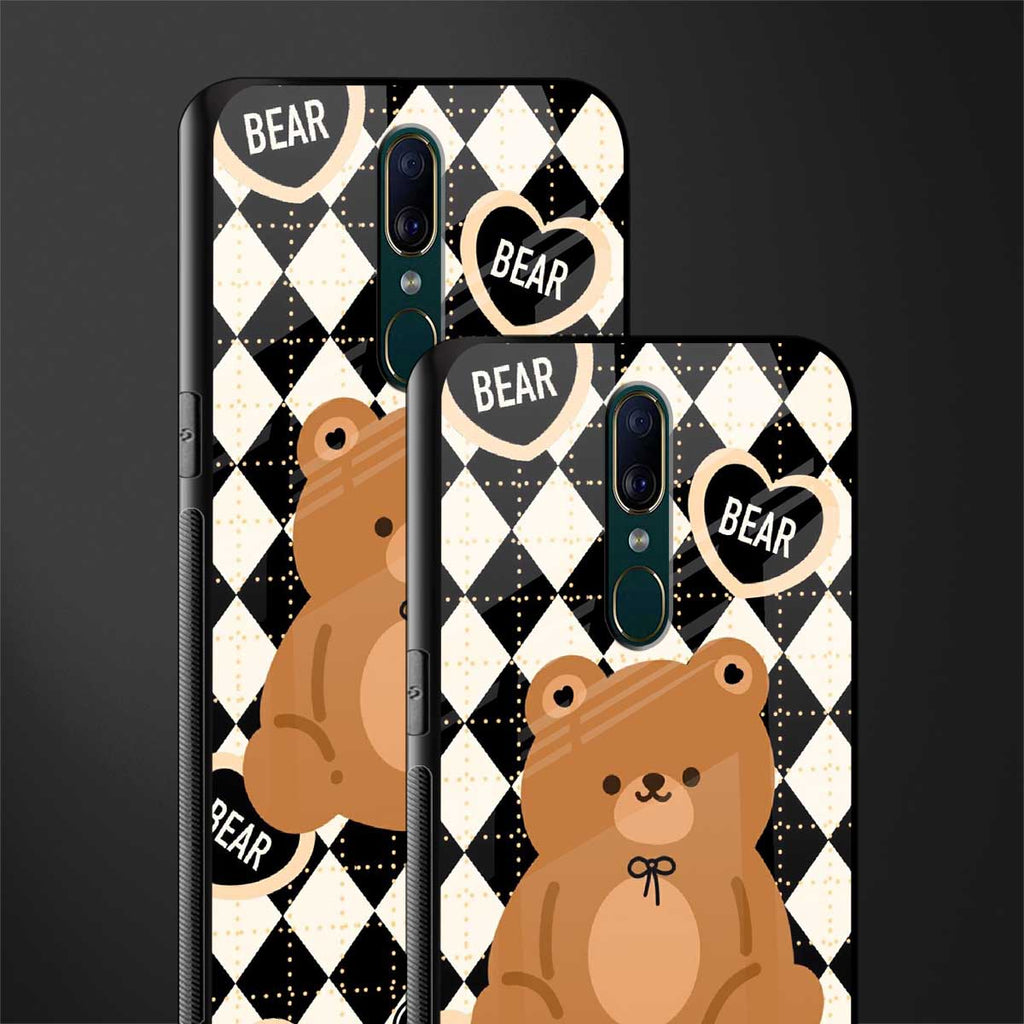 bear uniform pattern glass case for oppo f11 image-2