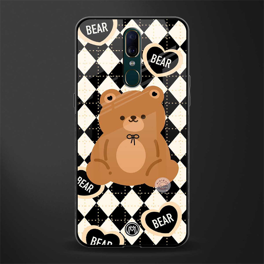 bear uniform pattern glass case for oppo f11 image