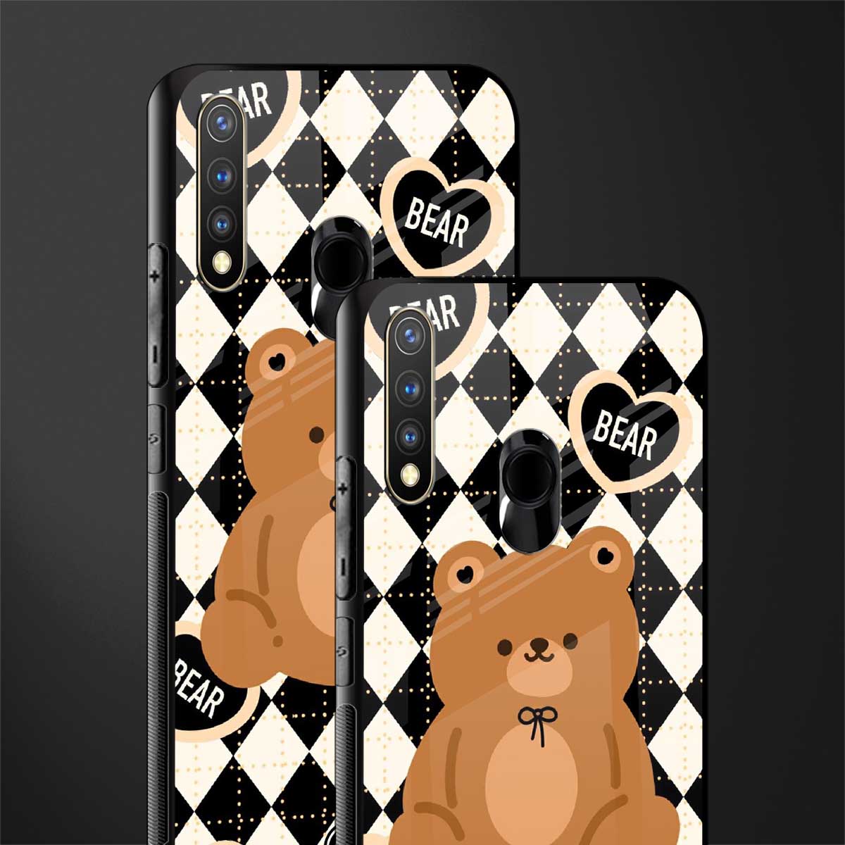 bear uniform pattern glass case for vivo y19 image-2