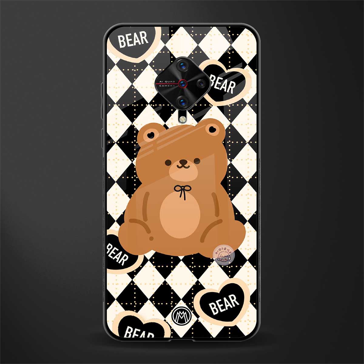 bear uniform pattern glass case for vivo s1 pro image