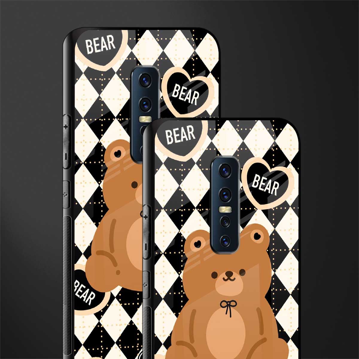 bear uniform pattern glass case for vivo v17 pro image-2