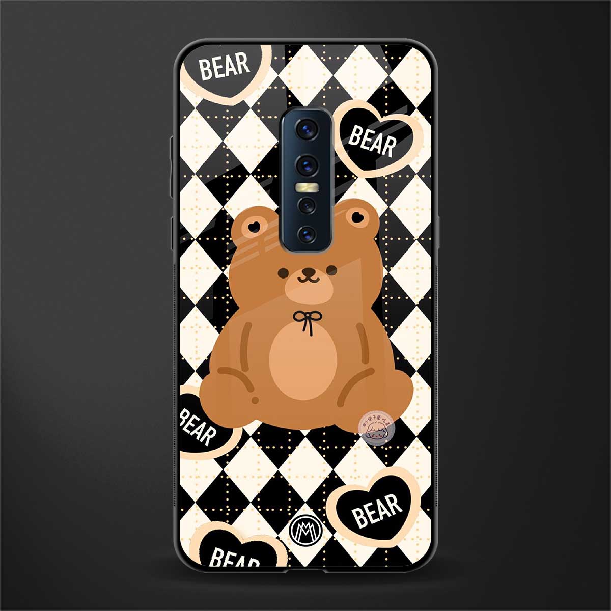 bear uniform pattern glass case for vivo v17 pro image
