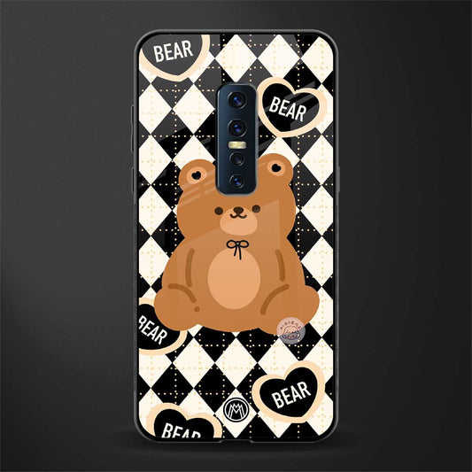 bear uniform pattern glass case for vivo v17 pro image
