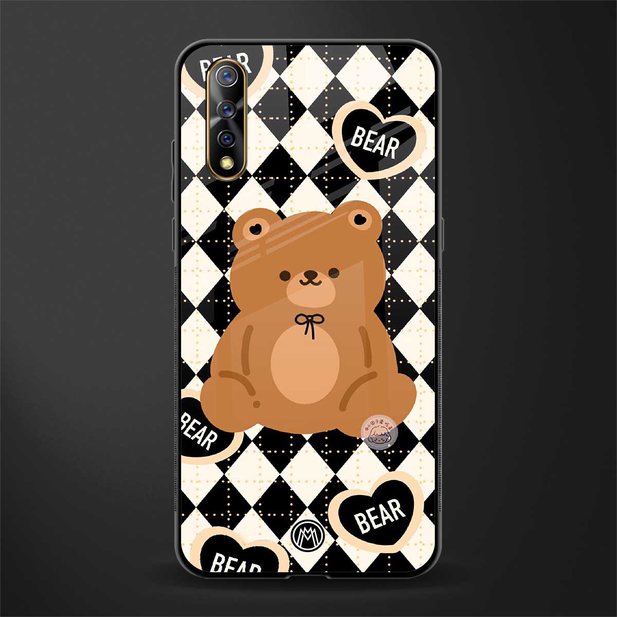bear uniform pattern glass case for vivo s1 image