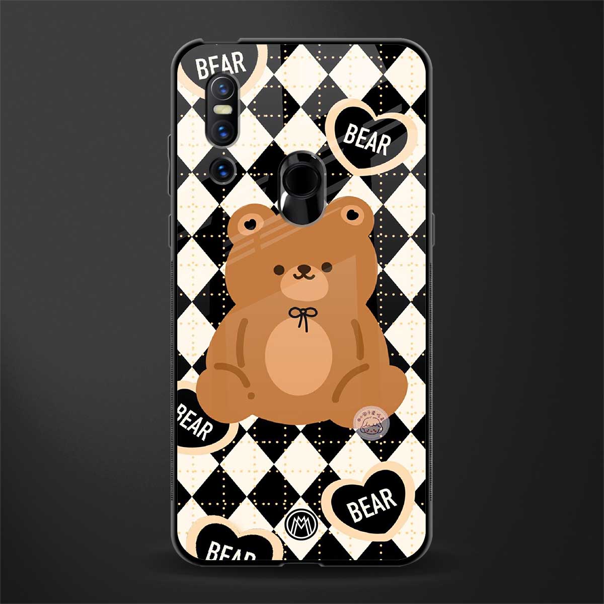 bear uniform pattern glass case for vivo v15 image