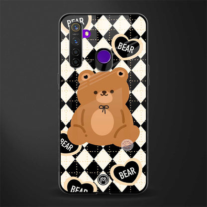 bear uniform pattern glass case for realme 5 image