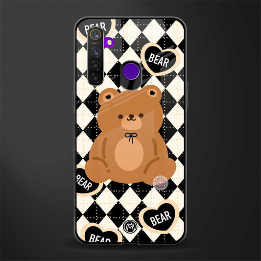 bear uniform pattern glass case for realme 5s image