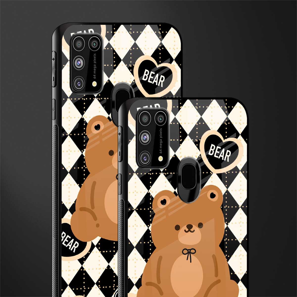 bear uniform pattern glass case for samsung galaxy m31 prime edition image-2