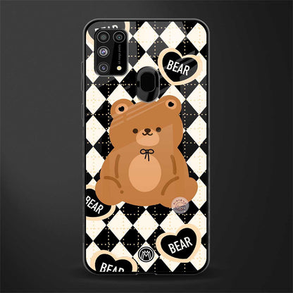 bear uniform pattern glass case for samsung galaxy m31 prime edition image
