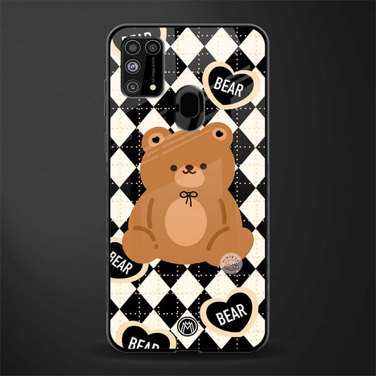 bear uniform pattern glass case for samsung galaxy m31 prime edition image