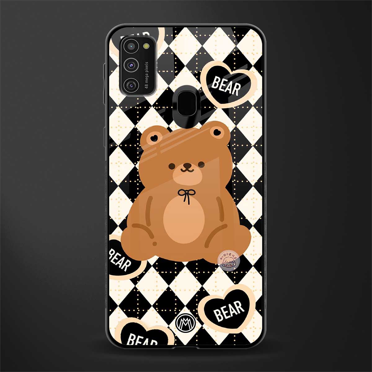 bear uniform pattern glass case for samsung galaxy m30s image