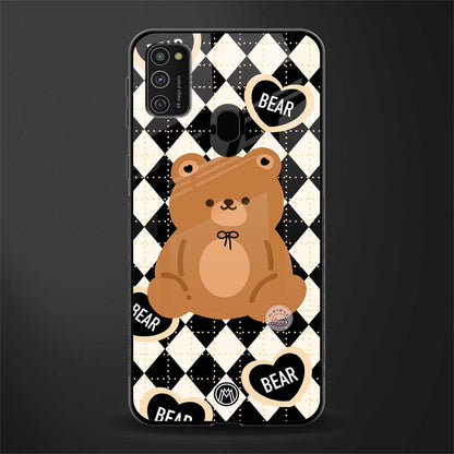 bear uniform pattern glass case for samsung galaxy m21 image
