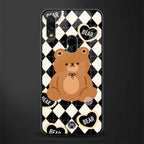 bear uniform pattern glass case for redmi note 7 image