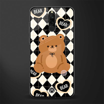 bear uniform pattern glass case for redmi 8 image