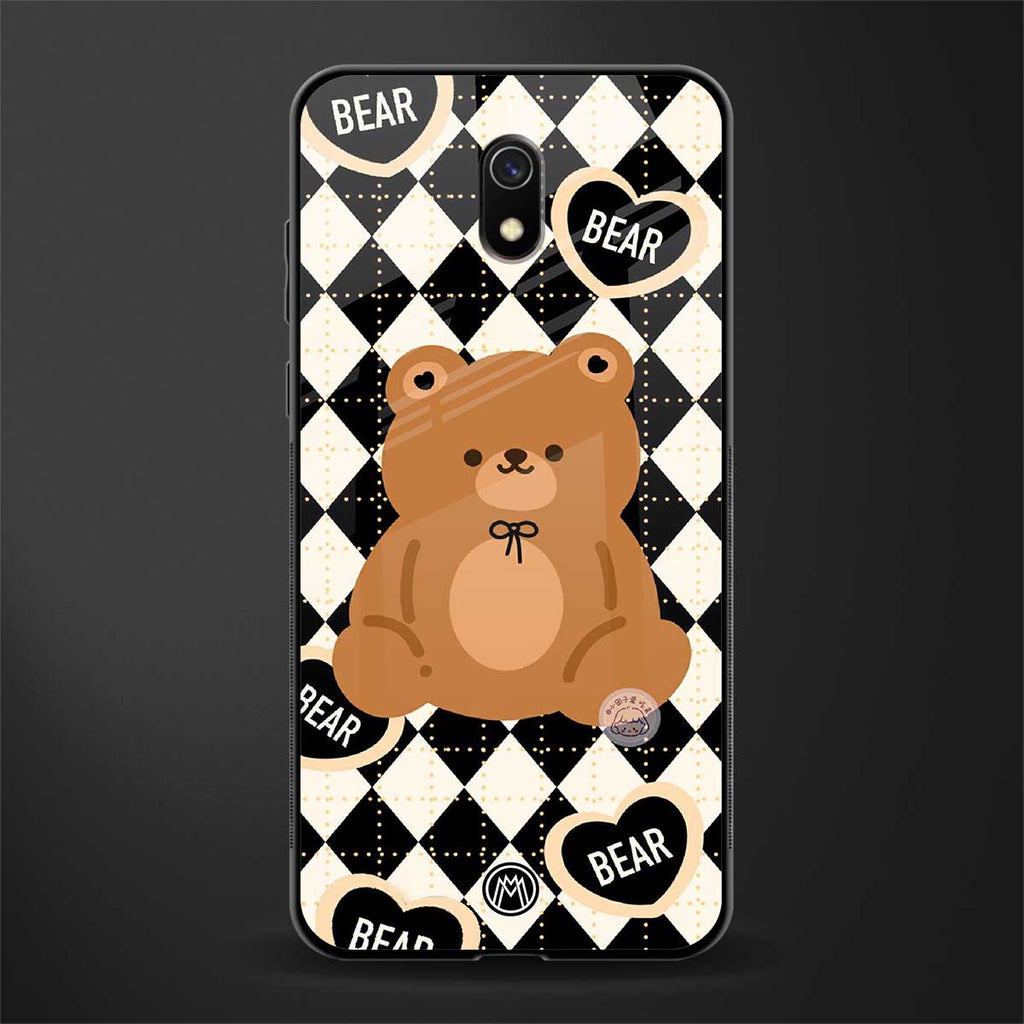bear uniform pattern glass case for redmi 8a image