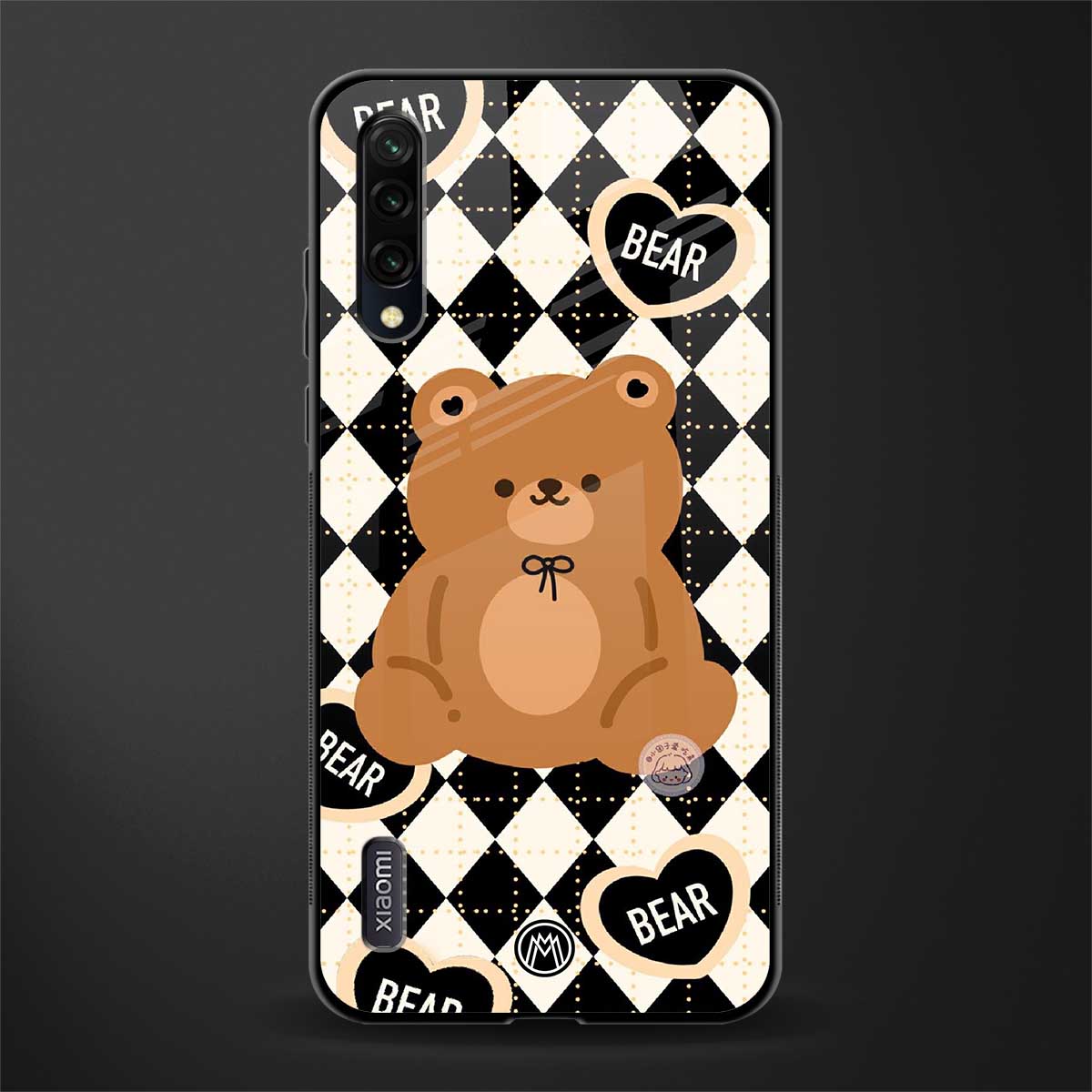 bear uniform pattern glass case for mi a3 redmi a3 image