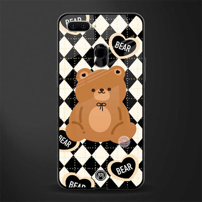 bear uniform pattern glass case for oppo a12 image