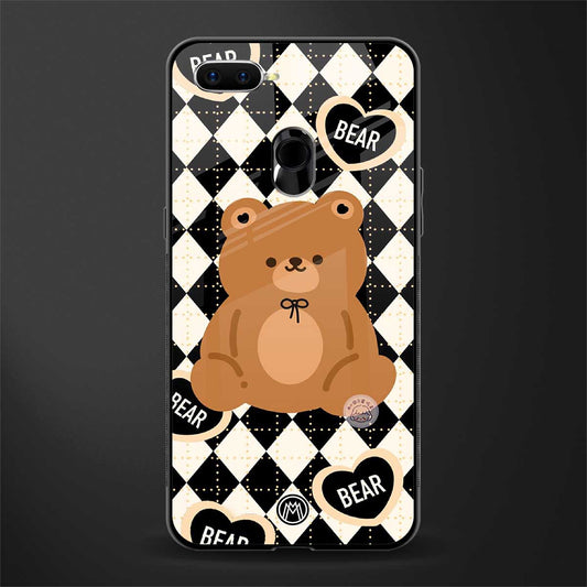 bear uniform pattern glass case for oppo a5s image