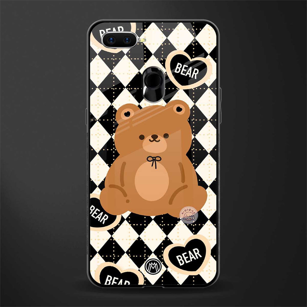 bear uniform pattern glass case for oppo a7 image