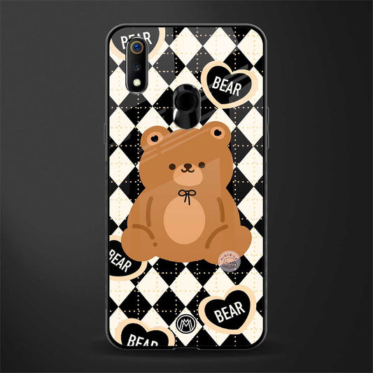 bear uniform pattern glass case for realme 3i image