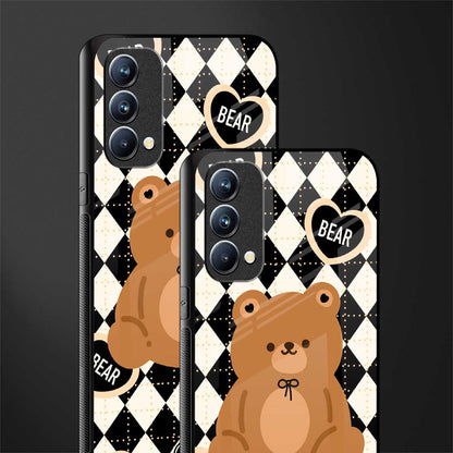 bear uniform pattern glass case for oppo f19s image-2