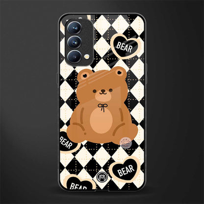 bear uniform pattern glass case for oppo f19 image