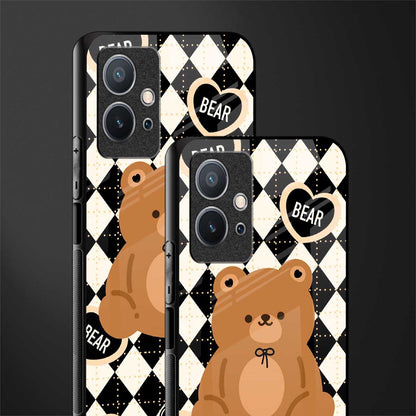 bear uniform pattern glass case for vivo y75 5g image-2