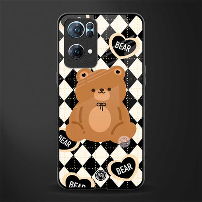 bear uniform pattern glass case for oppo reno7 pro 5g image