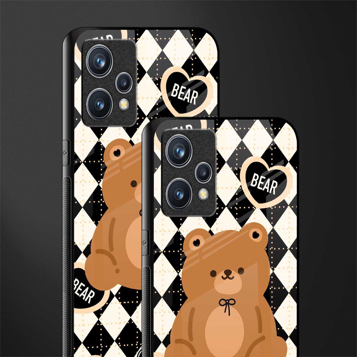 bear uniform pattern glass case for realme 9 pro plus 5g image-2