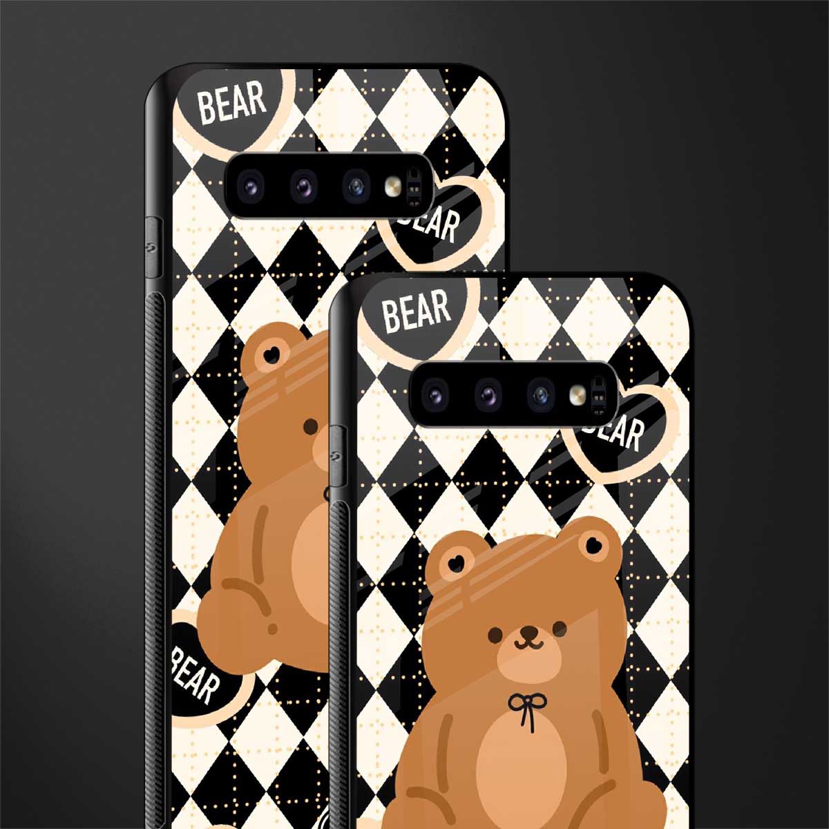 bear uniform pattern glass case for samsung galaxy s10 plus image-2