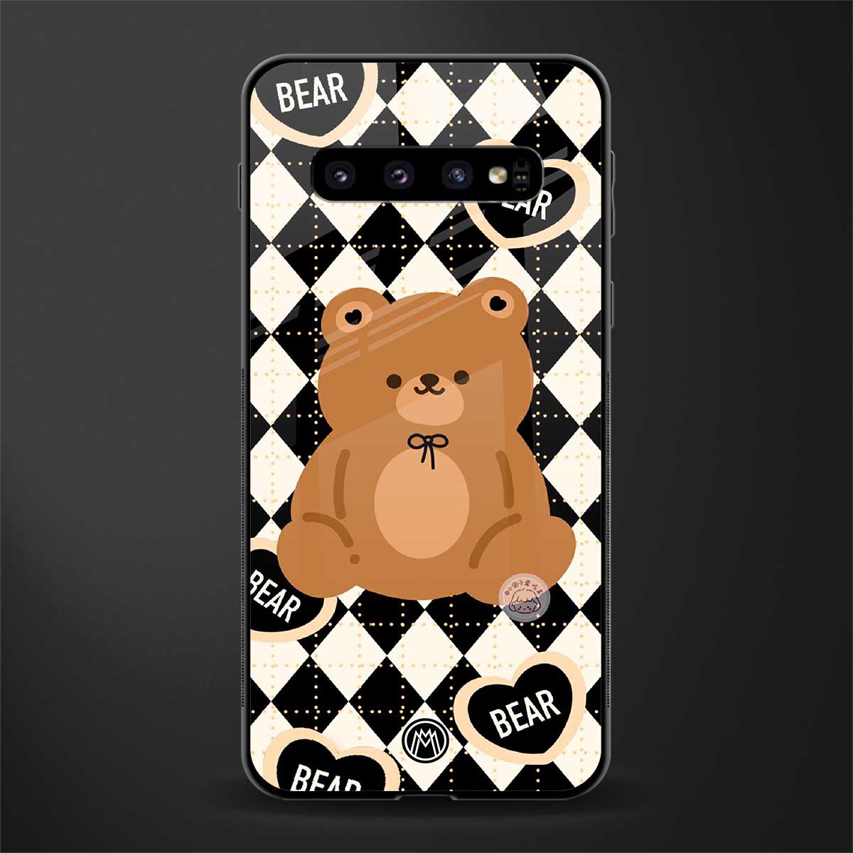 bear uniform pattern glass case for samsung galaxy s10 plus image