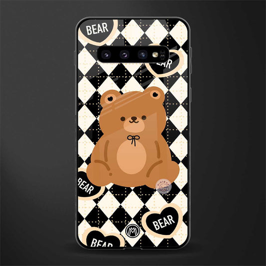 bear uniform pattern glass case for samsung galaxy s10 plus image