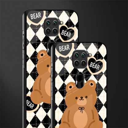 bear uniform pattern glass case for redmi note 9 image-2