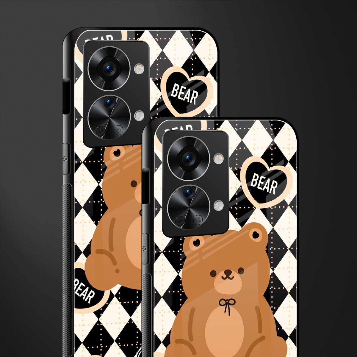 bear uniform pattern glass case for phone case | glass case for oneplus nord 2t 5g