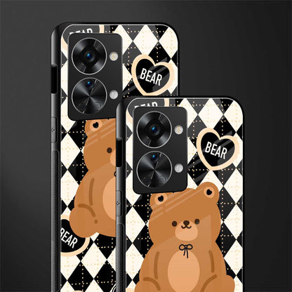 bear uniform pattern glass case for phone case | glass case for oneplus nord 2t 5g