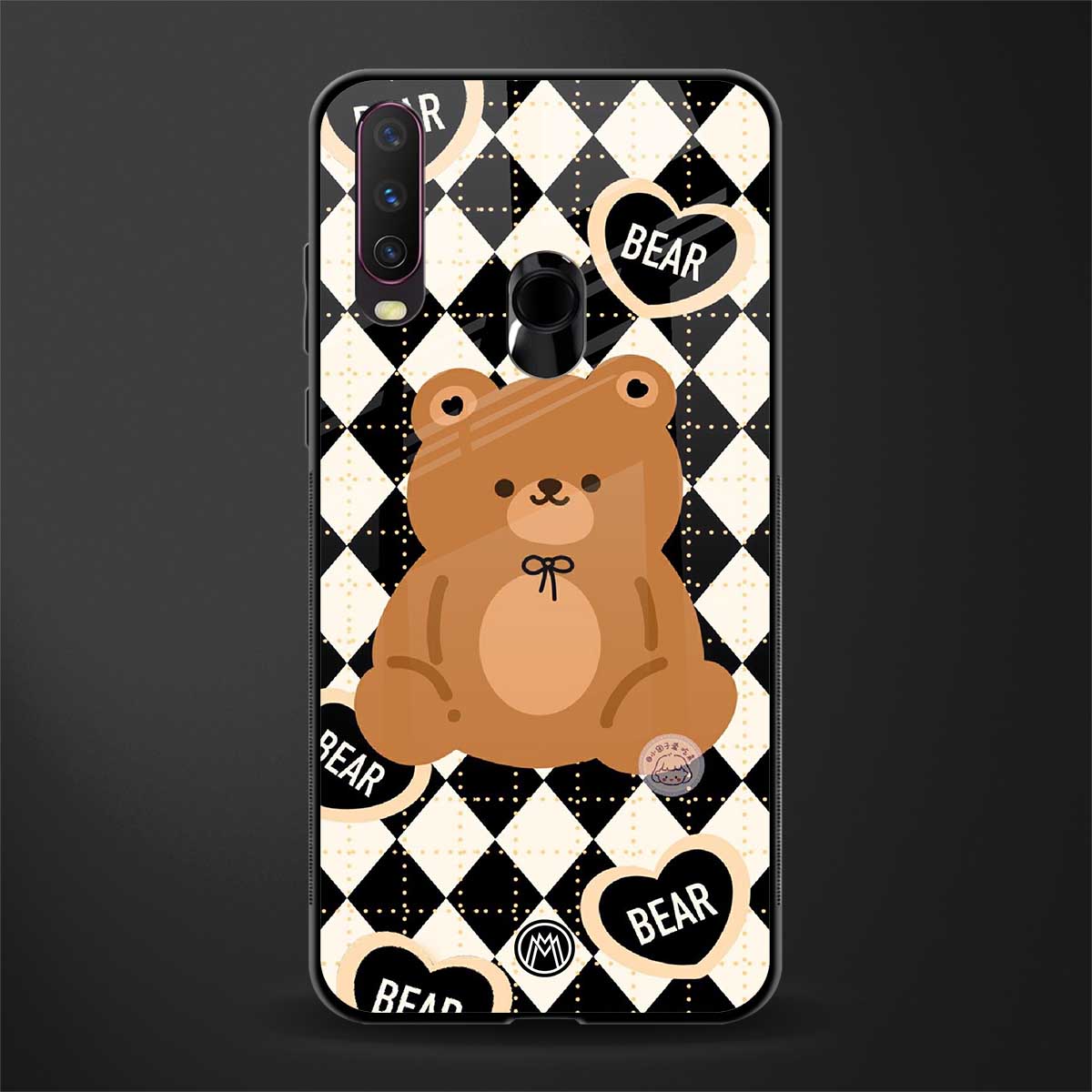 bear uniform pattern glass case for vivo y15 image