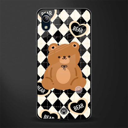 bear uniform pattern glass case for vivo y1s without fingerprint image