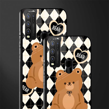 bear uniform pattern glass case for vivo y50 image-2